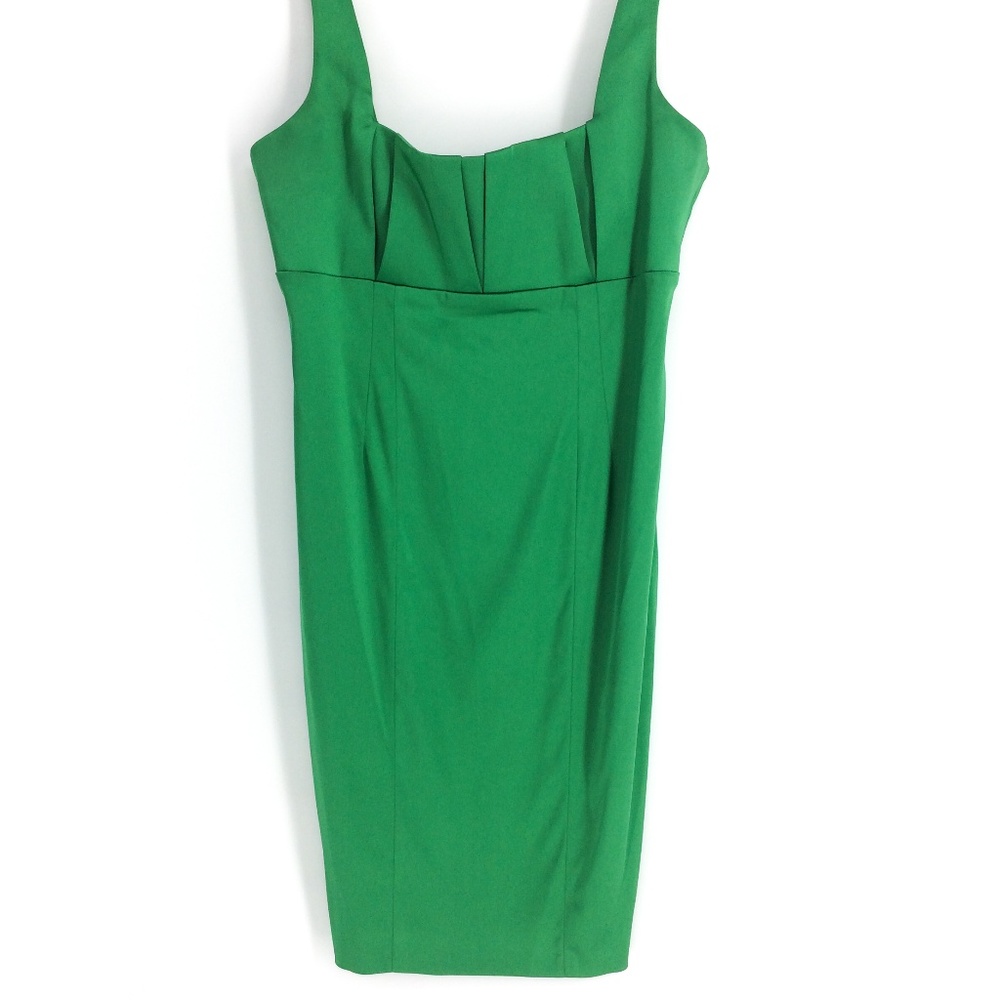 CALVIN KLEIN Green Pleated Cocktail Dress